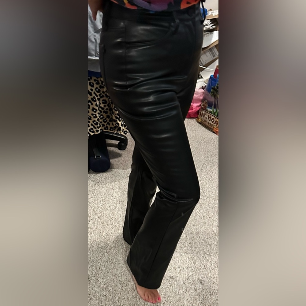 Judy Blue Black Faux Leather Bootcut Pants - Picture 3 of 4